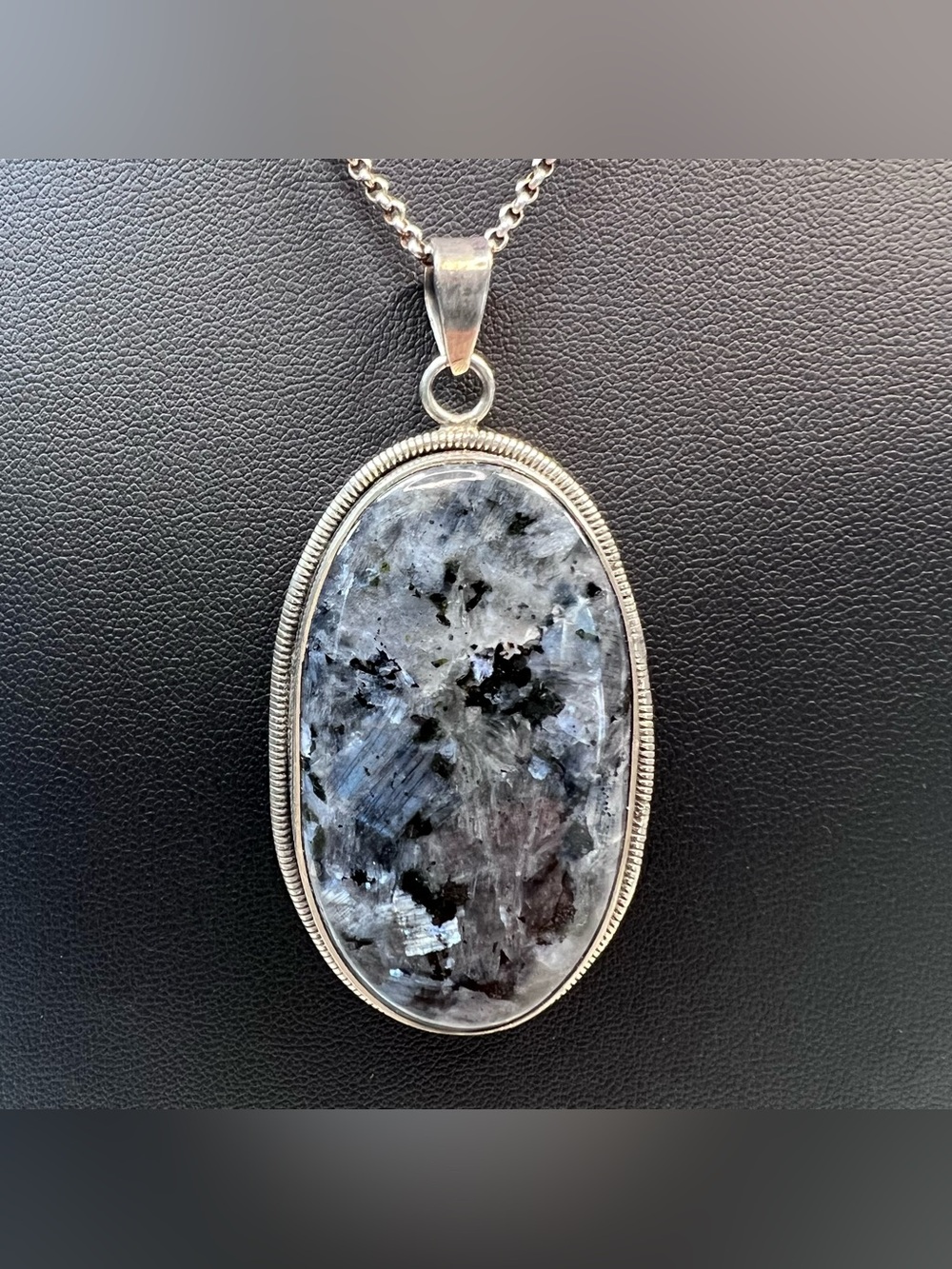 Sterling Silver Larvikite Pendant
